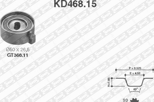 SNR KD468.15 - Комплект зубчатого ремня ГРМ autospares.lv