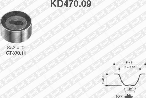 SNR KD470.09 - Комплект зубчатого ремня ГРМ autospares.lv