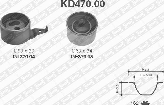 SNR KD470.00 - Комплект зубчатого ремня ГРМ autospares.lv