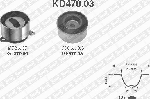 SNR KD470.03 - Комплект зубчатого ремня ГРМ autospares.lv