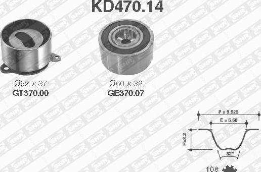 SNR KD470.14 - Комплект зубчатого ремня ГРМ autospares.lv