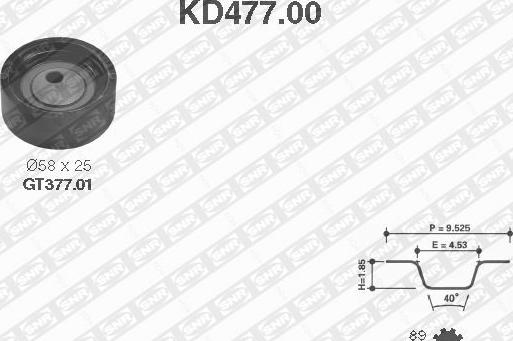 SNR KD477.00 - Комплект зубчатого ремня ГРМ autospares.lv