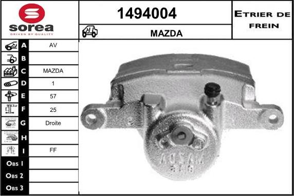 SNRA 1494004 - Тормозной суппорт autospares.lv