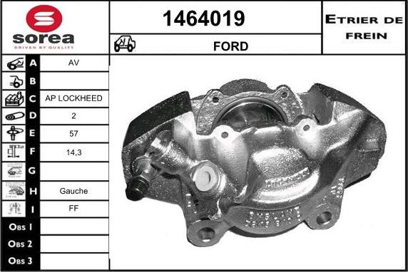 SNRA 1464019 - Тормозной суппорт autospares.lv