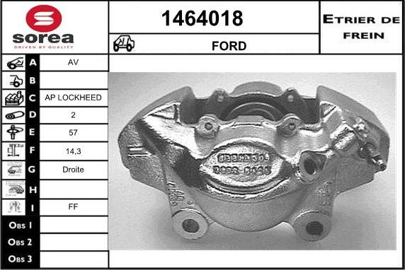 SNRA 1464018 - Тормозной суппорт autospares.lv