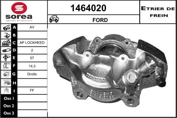 SNRA 1464020 - Тормозной суппорт autospares.lv