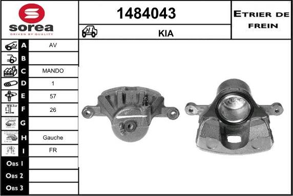 SNRA 1484043 - Тормозной суппорт autospares.lv