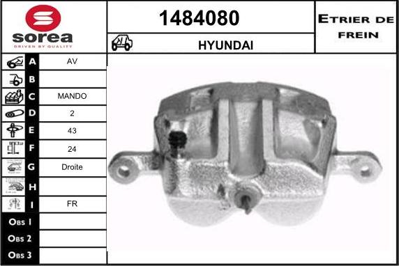 SNRA 1484080 - Тормозной суппорт autospares.lv