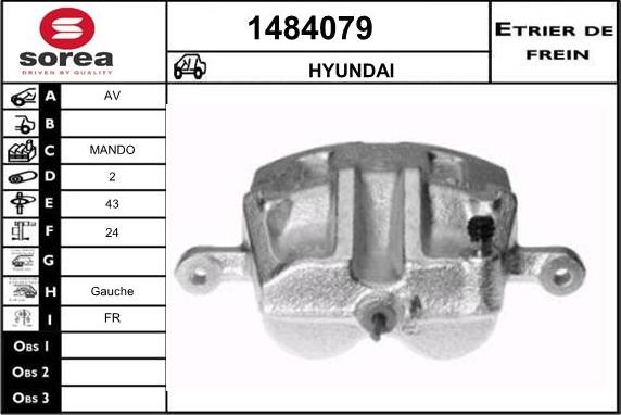 SNRA 1484079 - Тормозной суппорт autospares.lv