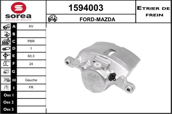 SNRA 1594003 - Тормозной суппорт autospares.lv