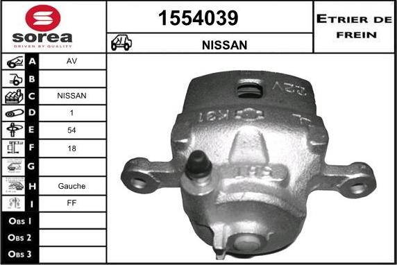 SNRA 1554039 - Тормозной суппорт autospares.lv