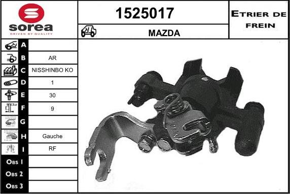 SNRA 1525017 - Тормозной суппорт autospares.lv