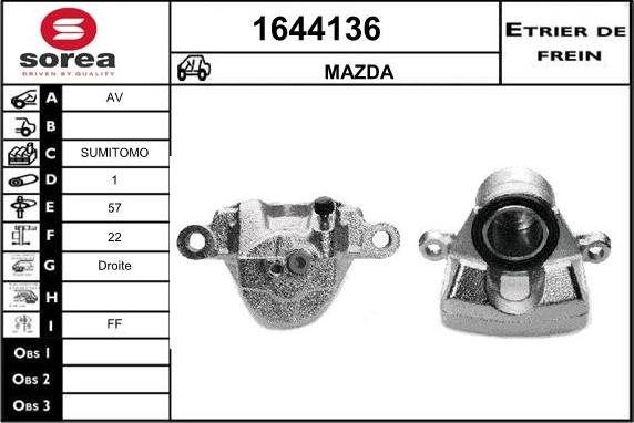 SNRA 1644136 - Тормозной суппорт autospares.lv