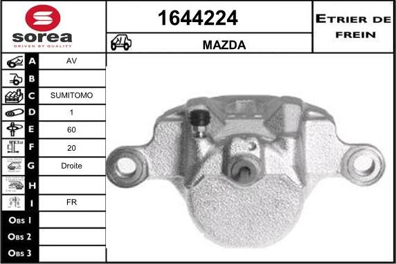 SNRA 1644224 - Тормозной суппорт autospares.lv