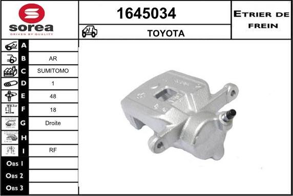 SNRA 1645034 - Тормозной суппорт autospares.lv