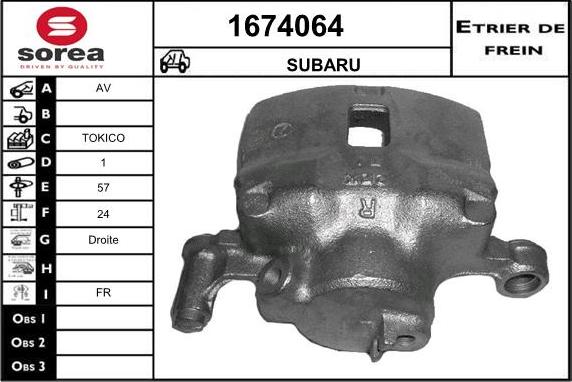 SNRA 1674064 - Тормозной суппорт autospares.lv