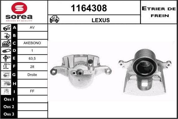 SNRA 1164308 - Тормозной суппорт autospares.lv