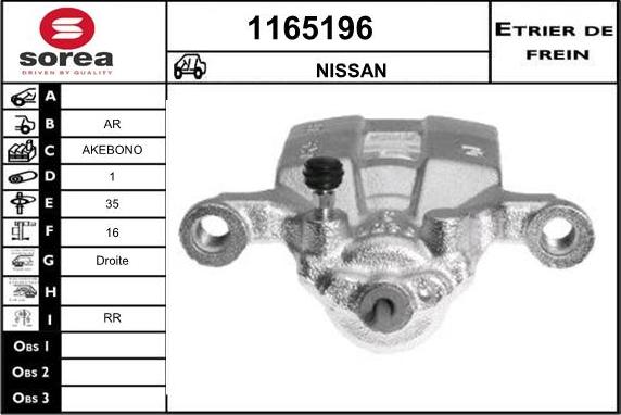 SNRA 1165196 - Тормозной суппорт autospares.lv