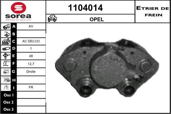 SNRA 1104014 - Тормозной суппорт autospares.lv