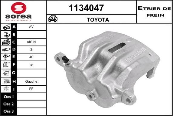 SNRA 1134047 - Тормозной суппорт autospares.lv