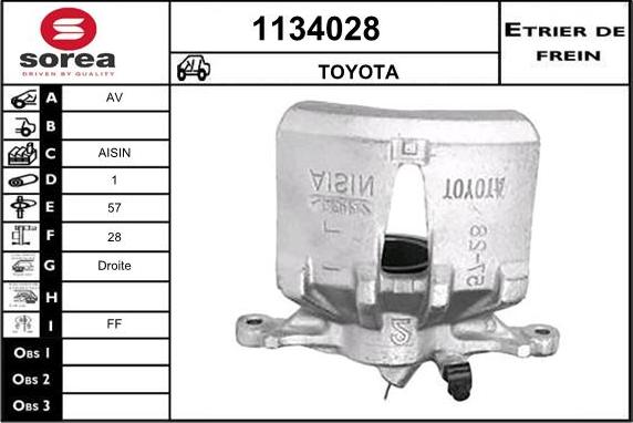 SNRA 1134028 - Тормозной суппорт autospares.lv