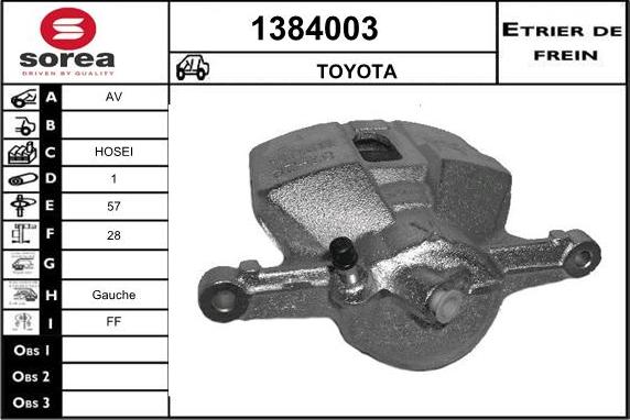 SNRA 1384003 - Тормозной суппорт autospares.lv