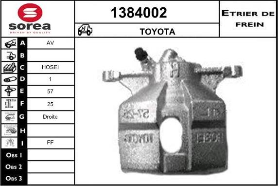 SNRA 1384002 - Тормозной суппорт autospares.lv