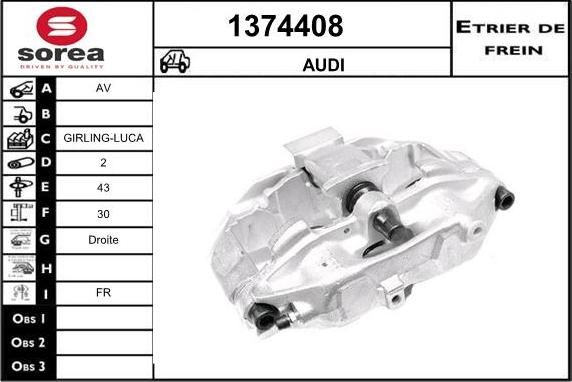 SNRA 1374408 - Тормозной суппорт autospares.lv