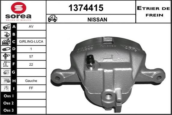SNRA 1374415 - Тормозной суппорт autospares.lv