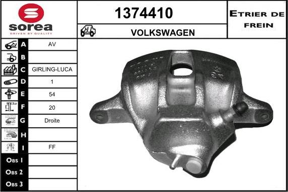 SNRA 1374410 - Тормозной суппорт autospares.lv