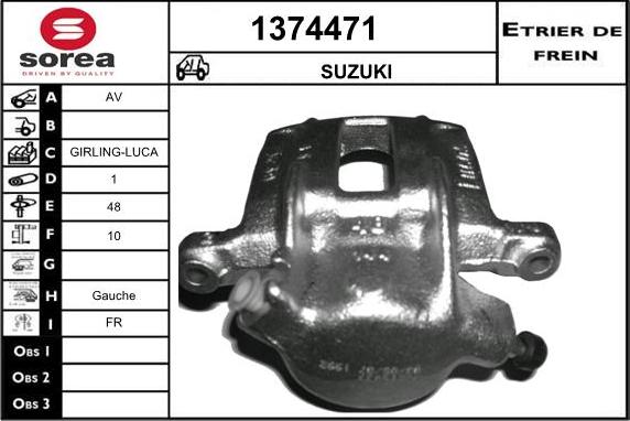 SNRA 1374471 - Тормозной суппорт autospares.lv