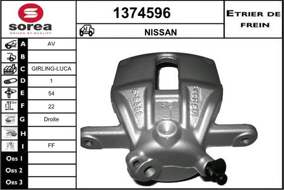 SNRA 1374596 - Тормозной суппорт autospares.lv