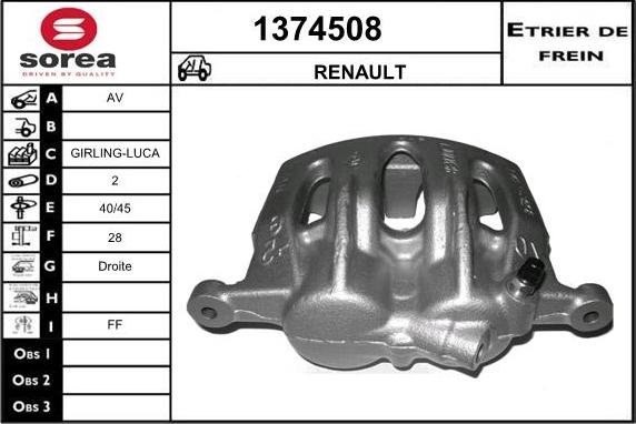 SNRA 1374508 - Тормозной суппорт autospares.lv