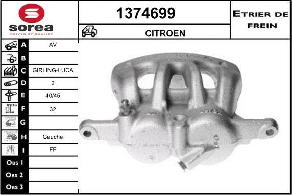 SNRA 1374699 - Тормозной суппорт autospares.lv