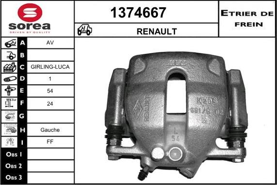 SNRA 1374667 - Тормозной суппорт autospares.lv