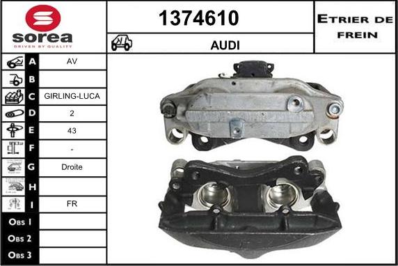 SNRA 1374610 - Тормозной суппорт autospares.lv