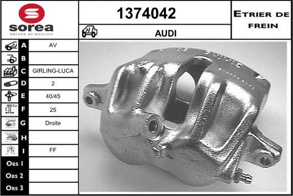 SNRA 1374042 - Тормозной суппорт autospares.lv