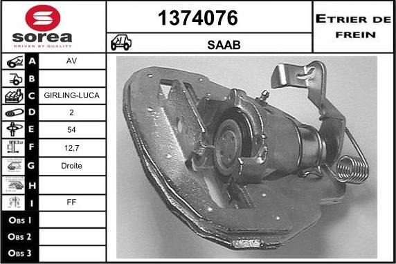 SNRA 1374076 - Тормозной суппорт autospares.lv