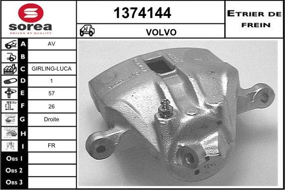 SNRA 1374144 - Тормозной суппорт autospares.lv