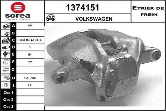 SNRA 1374151 - Тормозной суппорт autospares.lv