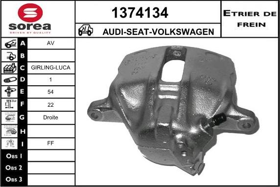 SNRA 1374134 - Тормозной суппорт autospares.lv