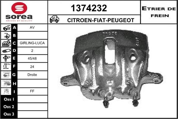 SNRA 1374232 - Тормозной суппорт autospares.lv