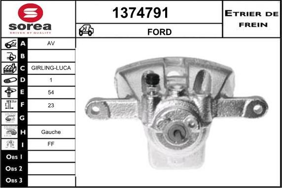 SNRA 1374791 - Тормозной суппорт autospares.lv