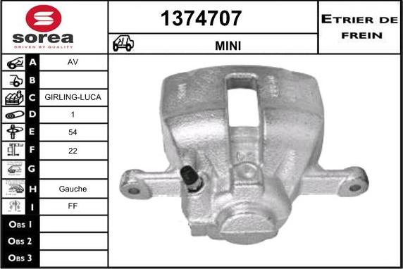 SNRA 1374707 - Тормозной суппорт autospares.lv