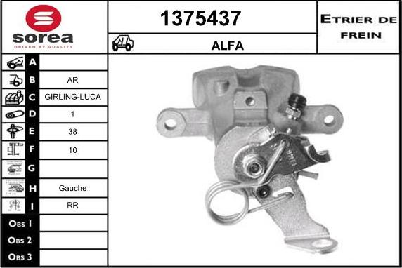 SNRA 1375437 - Тормозной суппорт autospares.lv