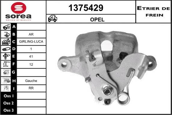 SNRA 1375429 - Тормозной суппорт autospares.lv