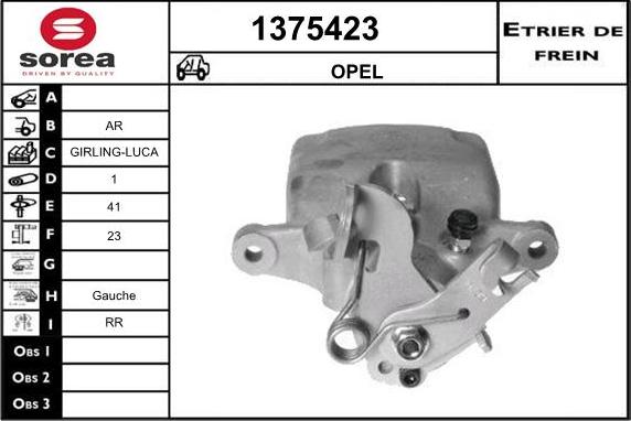 SNRA 1375423 - Тормозной суппорт autospares.lv