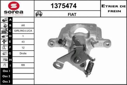 SNRA 1375474 - Тормозной суппорт autospares.lv