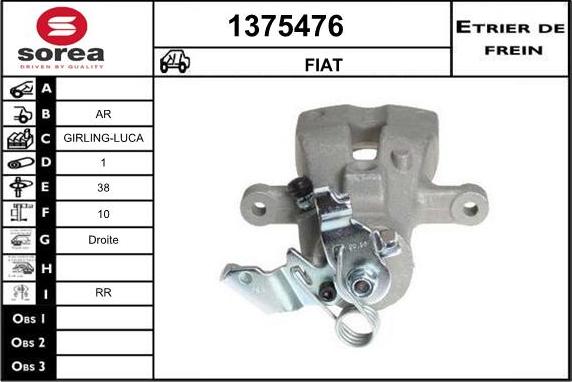 SNRA 1375476 - Тормозной суппорт autospares.lv