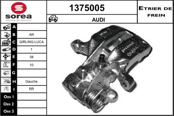 SNRA 1375005 - Тормозной суппорт autospares.lv